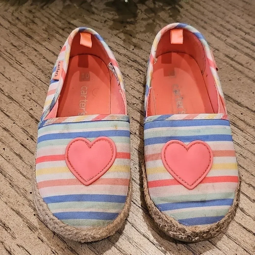 Carter's Kids Striped Slip-On Shoes Size 10